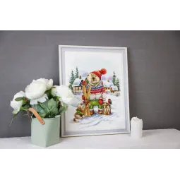 Набор для вышивания крестом "Веселый лыжник" 28.5x36.5 см S/VK087