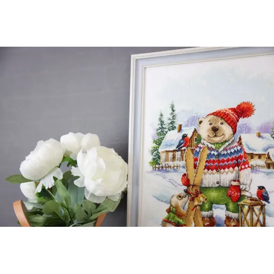 Cross stitch kit "Funny Skier" 28.5x36,5 cm S/VK087