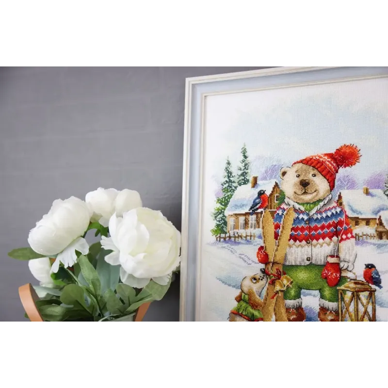 Cross stitch kit "Funny Skier" 28.5x36,5 cm S/VK087