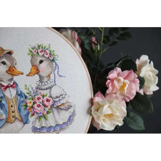 Kreuzstich-Set "Süßes Paar" 22x22,5 cm S/VK086