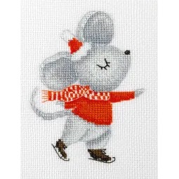 Cross stitch kit "Mouse on the rink" KL8-558