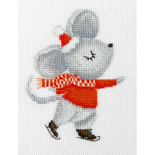 Cross stitch kit "Mouse on the rink" KL8-558