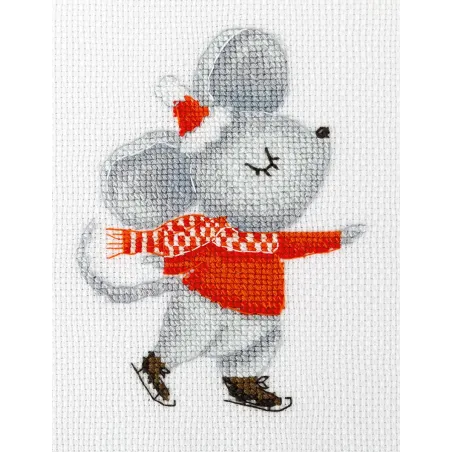 Cross stitch kit "Mouse on the rink" KL8-558