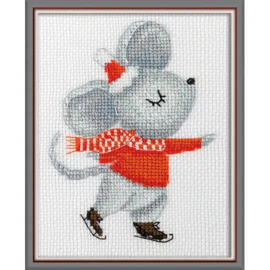 Cross stitch kit "Mouse on the rink" KL8-558