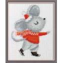 Cross stitch kit "Mouse on the rink" KL8-558