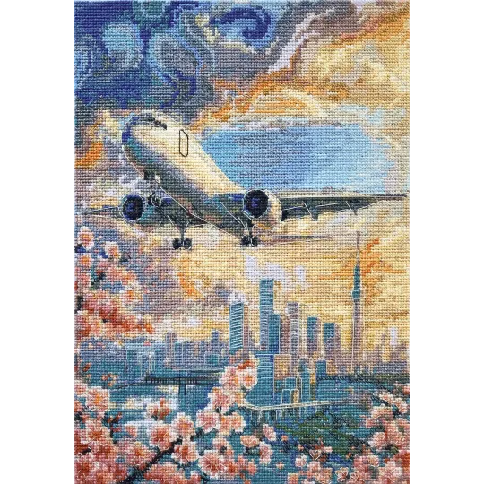 Kryželiu siuvinėjimo rinkiniai "Virš dangaus" 17x23 cm AAH-308