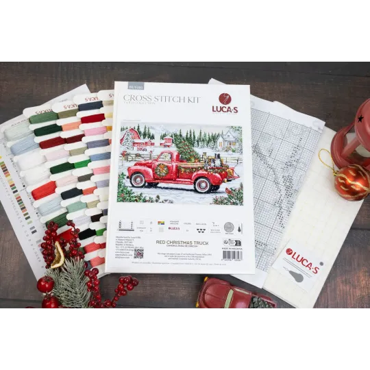 Kreuzstich-Set. "Roter Weihnachtstruck" 46 x 31 cm SBU5101