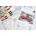 Cross Stitch Kit. "Red Christmas Truck" 46 x 31 cm SBU5101