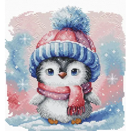Kreuzstich-Set "Frostiger Pinguin-Freund" 17.30 x 18.10 cm AVA-P047