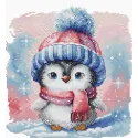 Kit de point de croix "Penguin Friend Givré" 17,30 x 18,10 cm AVA-P047