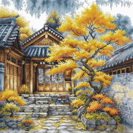 Cross stitch kit "Golden Trees" 28.57 x 28.57 cm AVA-P118