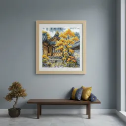 Cross stitch kit "Golden Trees" 28.57 x 28.57 cm AVA-P118