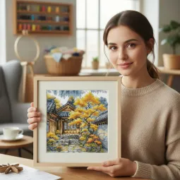 Kryželiu siuvinėjimo rinkinys "Auksiniai medžiai" 28.57 x 28.57 cm AVA-P118