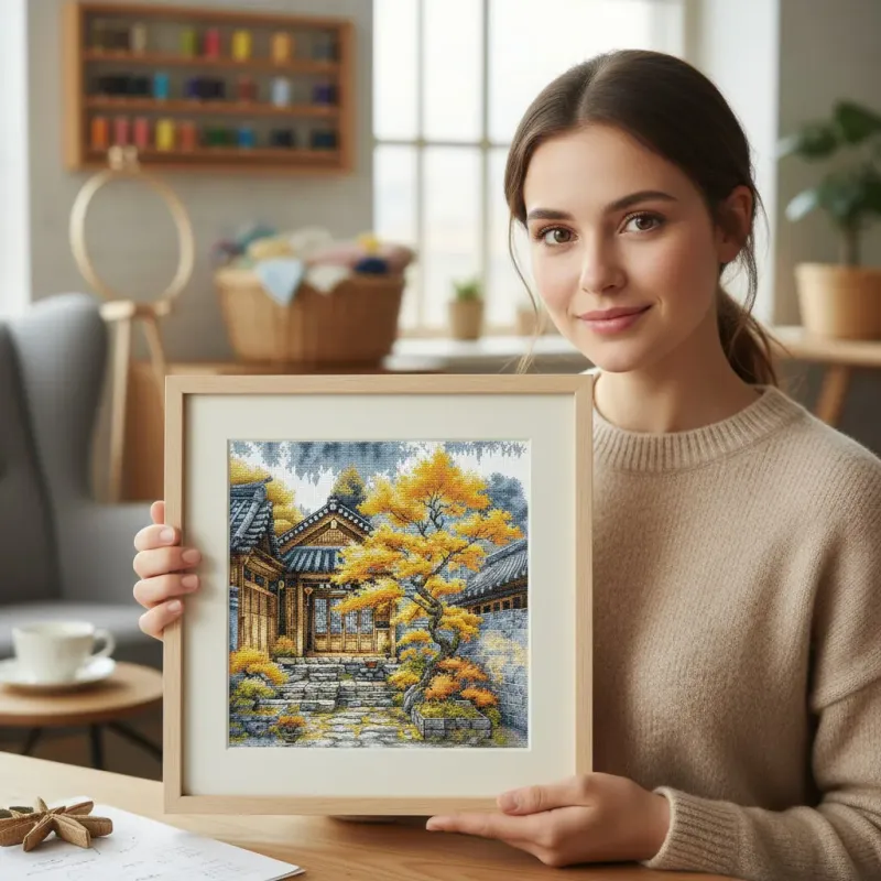 Cross stitch kit "Golden Trees" 28.57 x 28.57 cm AVA-P118