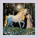 Cross Stitch Kit. "Unicorn Tale" 20x20 cm SR2307