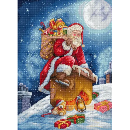 Kreuzstich-Set "Santa’s Secret Stop" 29x40 cm SLETIL9964