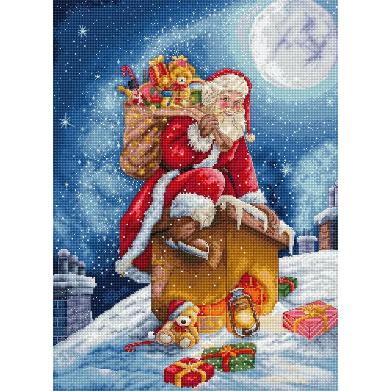 Kreuzstich-Set "Santa’s Secret Stop" 29x40 cm SLETIL9964