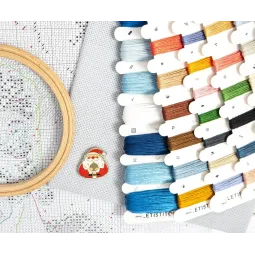 Cross stitch kit "Santa’s Secret Stop" 29x40 cm SLETIL9964