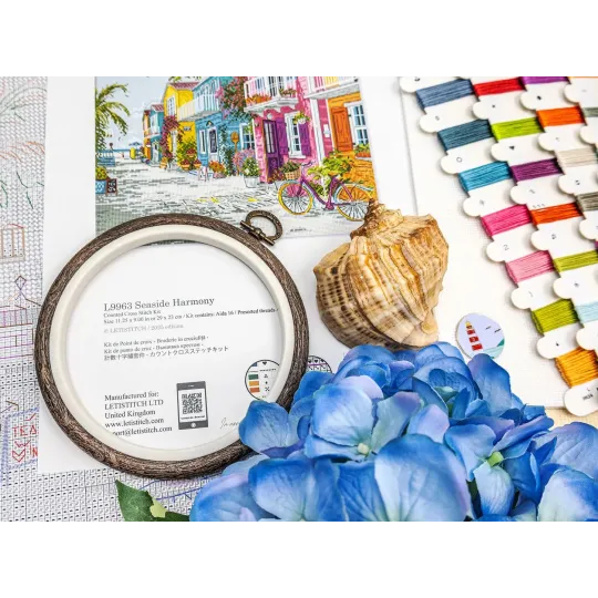 Cross stitch kit "Seaside Harmony" 29x23 cm SLETIL9963