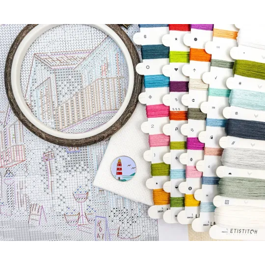 Cross stitch kit "Seaside Harmony" 29x23 cm SLETIL9963