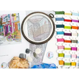 Cross stitch kit "Seaside Harmony" 29x23 cm SLETIL9963