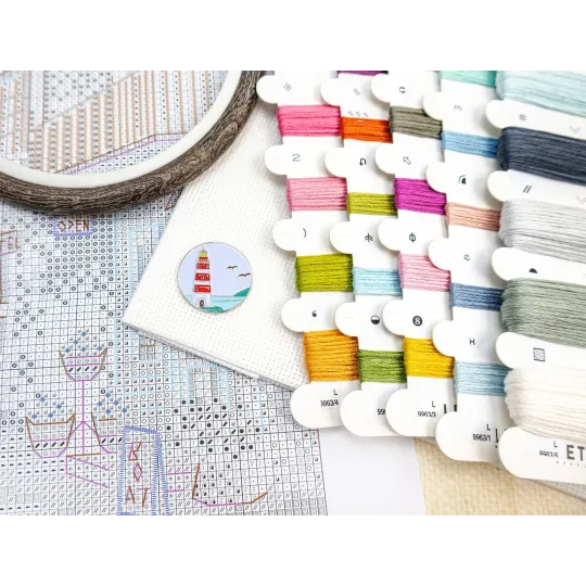 Kit de point de croix "Harmonie marine" 29x23 cm SLETIL9963