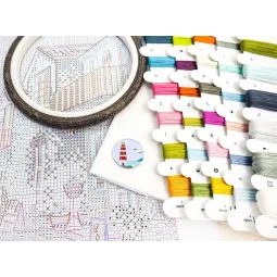 Cross stitch kit "Seaside Harmony" 29x23 cm SLETIL9963