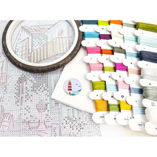 Cross stitch kit "Seaside Harmony" 29x23 cm SLETIL9963