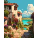Diamond painting with subframe "Villa by the lake" 40x50 cm DP441