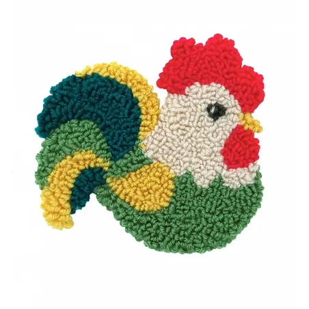 Punch-needle rug kit "Rooster" 14.5×13.5 cm SVK-005