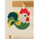 Punch-needle rug kit "Rooster" 14.5×13.5 cm SVK-005