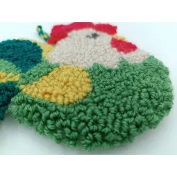 Punch-needle rug kit "Rooster" 14.5×13.5 cm SVK-005