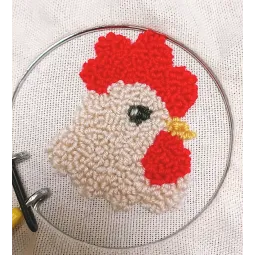 Punch-needle Teppich-Set "Hahn" 14,5x13,5 cm SVK-005