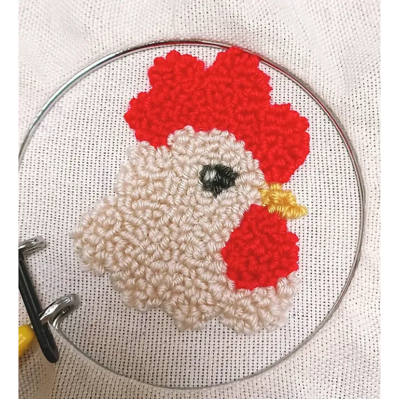 Punch-needle rug kit "Rooster" 14.5×13.5 cm SVK-005