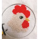 Punch-needle rug kit "Rooster" 14.5×13.5 cm SVK-005