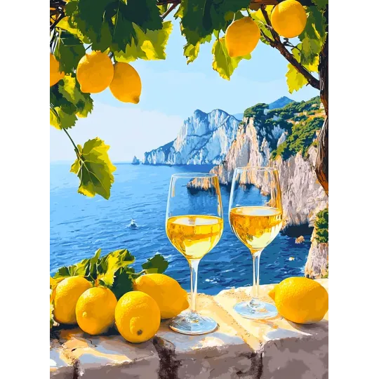 (Discontinued) Diamond Painting kit with subframe "Sea view" 30x40 cm VA867