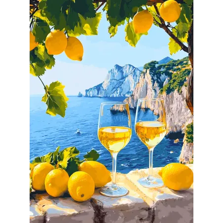 (Discontinued) Diamond Painting kit with subframe "Sea view" 30x40 cm VA867