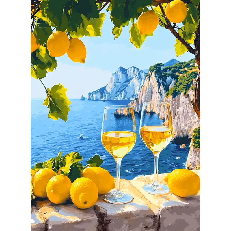 (Discontinued) Diamond Painting kit with subframe "Sea view" 30x40 cm VA867