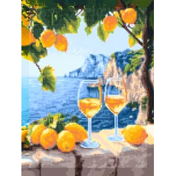 (Nutrauktas) Deimantinės mozaikos rinkinys su porėmiu "Jūros vaizdas" 30x40 cm VA867