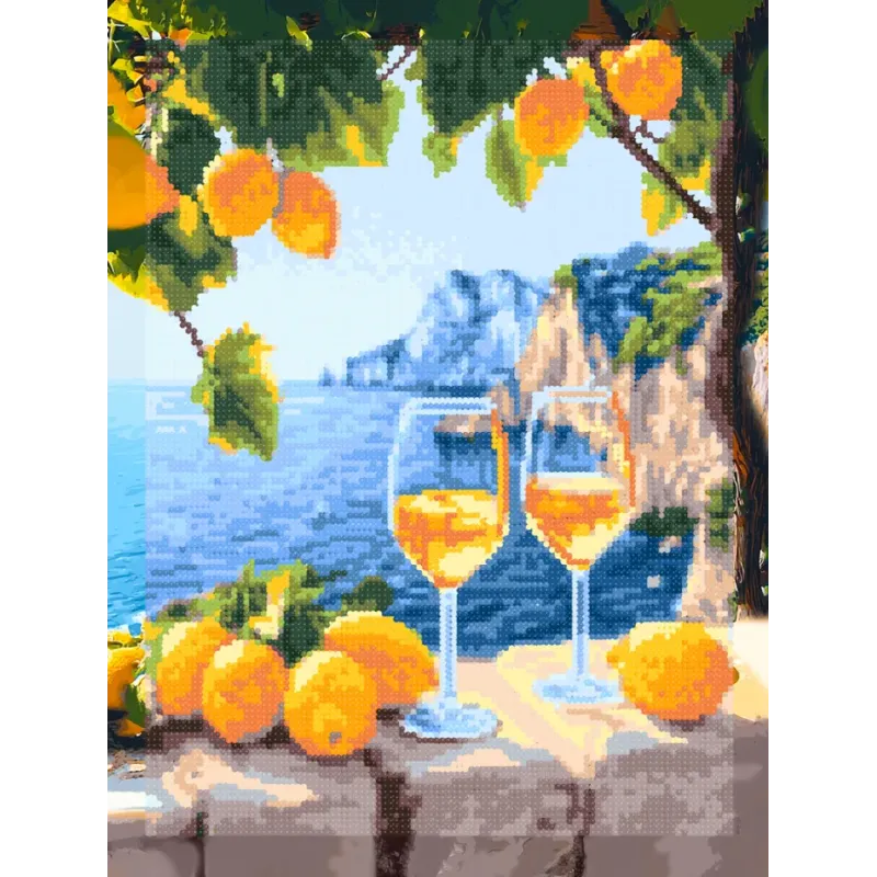 (Nutrauktas) Deimantinės mozaikos rinkinys su porėmiu "Jūros vaizdas" 30x40 cm VA867