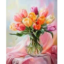 Kit de peinture au diamant avec châssis "Tulipes" 30x40 cm VA859