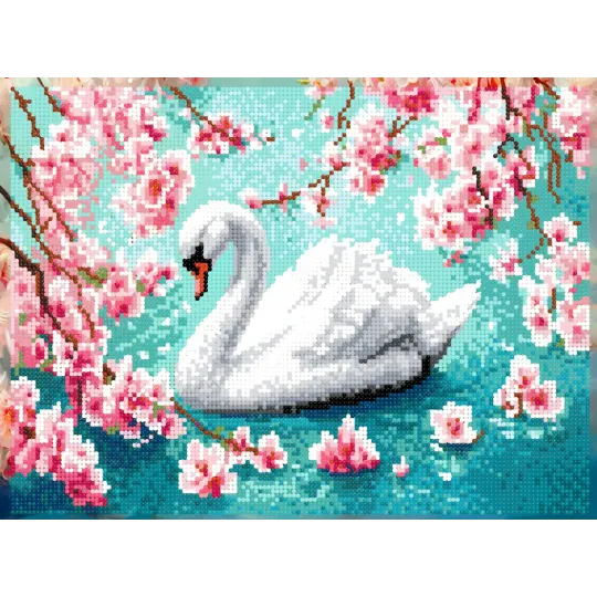 Kit de peinture diamant avec châssis "Swan" 30x40 cm VA854