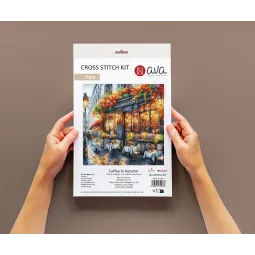 Kaffee im Herbst - Kreuzstich-Set AVA-P051