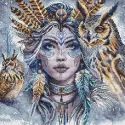The Warrior and her Guardian Owls - Cross Stitch Kit AVA-P077