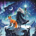Sorceress of the Auroras and her Fox - Cross Stitch Kit AVA-P069