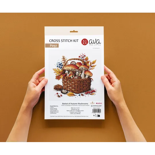 Корзина с осенними грибами - Набор для вышивания крестиком AVA-P097
