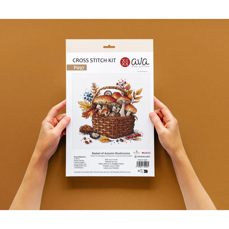 Basket of Autumn Mushrooms - Cross Stitch Kit AVA-P097