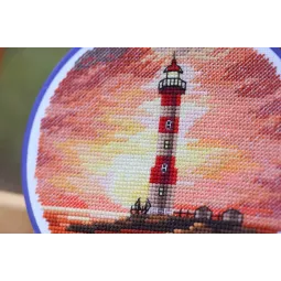 Cross stitch kit "Lighthouse at sunset" 11x11 cm S/M023
