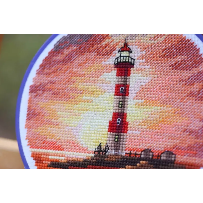 Cross stitch kit "Lighthouse at sunset" 11x11 cm S/M023
