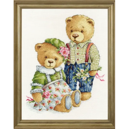Kreuzstich-Set "Teddybären" 23.5x30 cm S/VK085